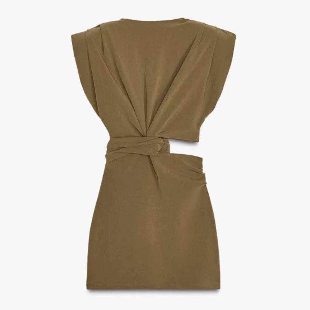 Zara Stylish Brown Sleeveless Dress